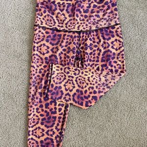 Teeki crop leopard print leggings size M.